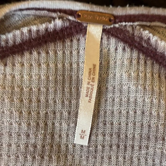 Free People Women's V-Neck Long Sleeve Top - Purple - Picture 2 of 5